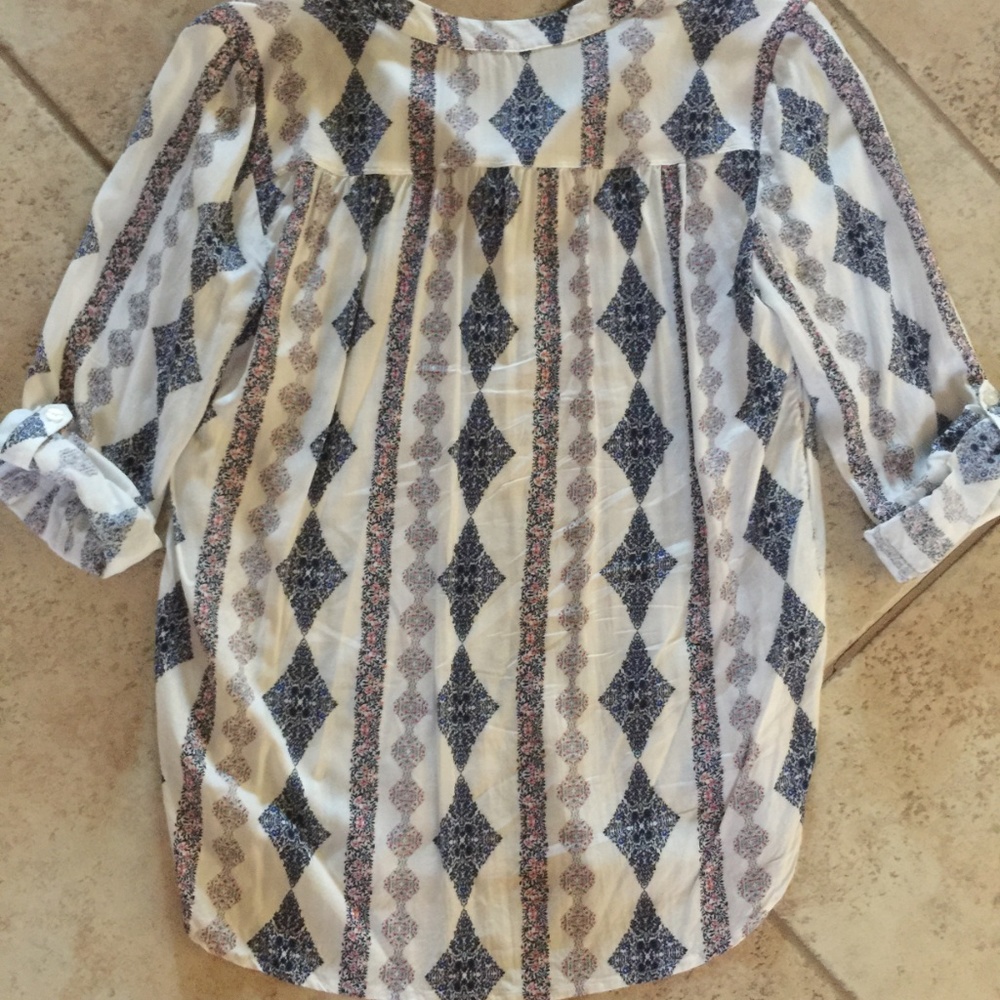 FINAL SALE NWOT Loft Outlet L/S Half Button Up SP - Picture 3 of 5